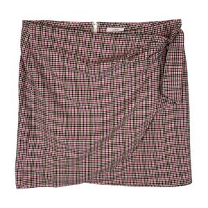 LOFT Women's‎ Plaid Wrap Mini Skirt Pink Black Tan Zipper Closure Size 12
